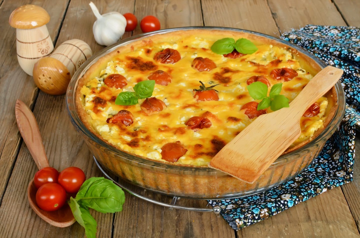 Ricotta, tomato & basil torte (gluten free)